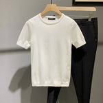 Half Turtleneck Knit Short Sleeve T-Shirt
