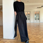 Retro Ribbon Casual Wide-leg Irregular Trousers