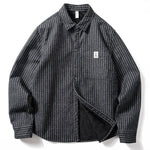Striped Retro Slim Fit Casual Shirt Top