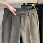 Straight Slim Woolen Casual Pants