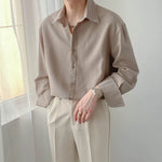 Loose Long-sleeved Casual Striped Shirt