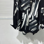 Loose Irregular Printed Casual Long-sleeved Shirt