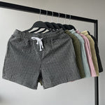 Cotton Striped 3-quarter Casual Shorts