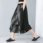 Striped Irregular Wide-leg Pants
