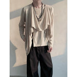 Retro Knitted Patchwork Irregular Long-sleeved Sweater