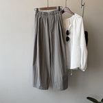 High Waist Straight Loose Casual Wide Leg Pants