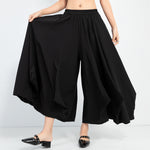High-waisted Draped Wide-leg Culottes