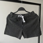 Cotton Striped 3-quarter Casual Shorts