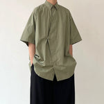 Japanese Retro Pure Cotton Loose Buttoned Shirt