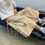 Japanese Style Fake Two Piece Side Ribbon Pants