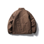 Japanese Solid Color Warm Stand Collar Cotton Coat