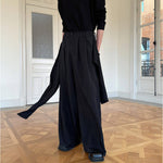 Retro Ribbon Casual Wide-leg Irregular Trousers