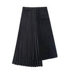 Japanese Casual Irregular Short-sleeved T-shirt Pleated Skirt