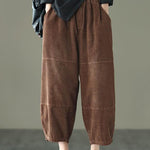 Organic Chocolate High Waist Wide Leg Fall Pants Corduroy