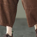Organic Chocolate High Waist Wide Leg Fall Pants Corduroy