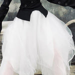 Organic White High Waist asymmetrical design Summer tulle Skirt