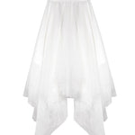Organic White High Waist asymmetrical design Summer tulle Skirt