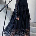 Organic lace Ruffles quilting clothes Photography black Dresses