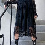 Organic lace Ruffles quilting clothes Photography black Dresses