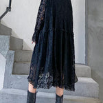 Organic lace Ruffles quilting clothes Photography black Dresses