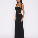 Harriet Collins | Lace Panel Tie-Shoulder Maxi Dress For Women