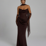 Serena Bellucci | Sheer Mesh Evening Maxi Dress For Women