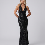 Camille Dubois | Sequin Halter Maxi Dress For Women