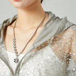 Plus Size Grey Hooded Sequins Patchwork Drawstring UPF 50+ Coat Jacket Summer