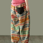 Beautiful Sunset Print Fall Linen Harem Pants-Limited Stock