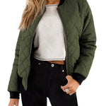 Zeagoo Women's Quilted Bomber Jacket Casual Coat