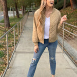 Zeagoo Women's Quilted Bomber Jacket Casual Coat