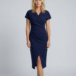 Elise Calloway | Wrap Midi Dress Navy For Women