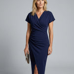Elise Calloway | Wrap Midi Dress Navy For Women