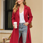 Zeagoo Women's Trench Coats Double-Breasted Long Coat with Belt (Us Only)