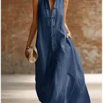 Karen - Frog Button Long Dress