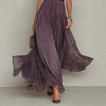 Winifred | High-neck chiffon maxi dress with puff sleeves