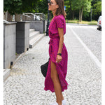 Talia™ | Elegant floral dress with V-neck