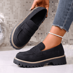 Elsa | Suede-Look Lug Sole Loafers
