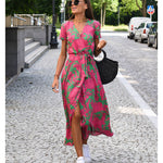 Talia™ | Elegant floral dress with V-neck
