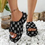 Camille Checkered Platform Wedges
