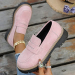 Elsa | Suede-Look Lug Sole Loafers