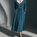 Zeagoo Women's 50s Vintage Style Pockets A-line Midi Dress