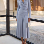 Zeagoo Effortless Style Draped Wrap Top and Midi Skirt Set for Women Casual Work Office Loose Fit 2026 | Under $25
