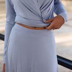 Zeagoo Effortless Style Draped Wrap Top and Midi Skirt Set for Women Casual Work Office Loose Fit 2026 | Under $25