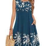 Zeagoo Women's Casual Floral Sleeveless Sundress with Pockets (US Only)