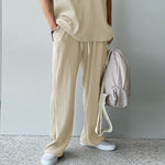 KZZ Men's Two-Piece Ribbed Knit Tracksuit