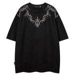 KZZ Men's Graphic Embroidery Drop Shoulder Tee