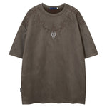 KZZ Men's Graphic Embroidery Drop Shoulder Tee