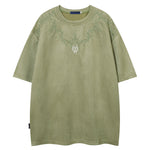 KZZ Men's Graphic Embroidery Drop Shoulder Tee