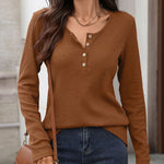 Zeagoo Zeagoo Casual Waffle Long Sleeve Henley Shirt for Women Casual Work Office Loose Fit 2026 | Under $40